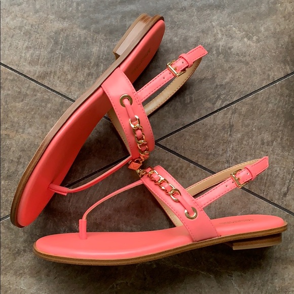 MICHAEL KORS ELSA THONG NAPPA PU GRAPEFRUIT - Picture 15 of 16